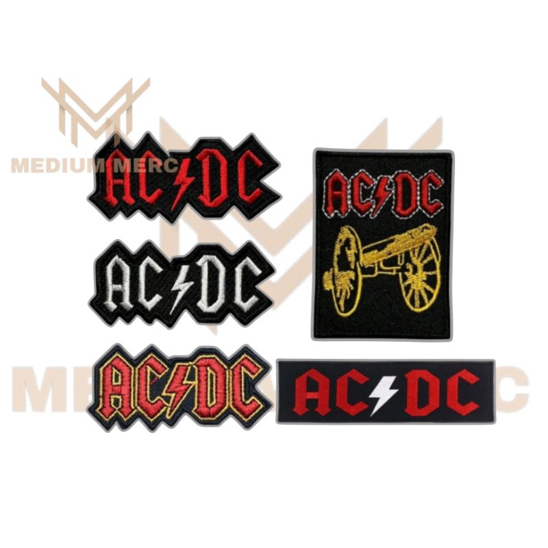 Patch Bordir Jahit ACDC Emblem Iron Patch Aksesoris Logo