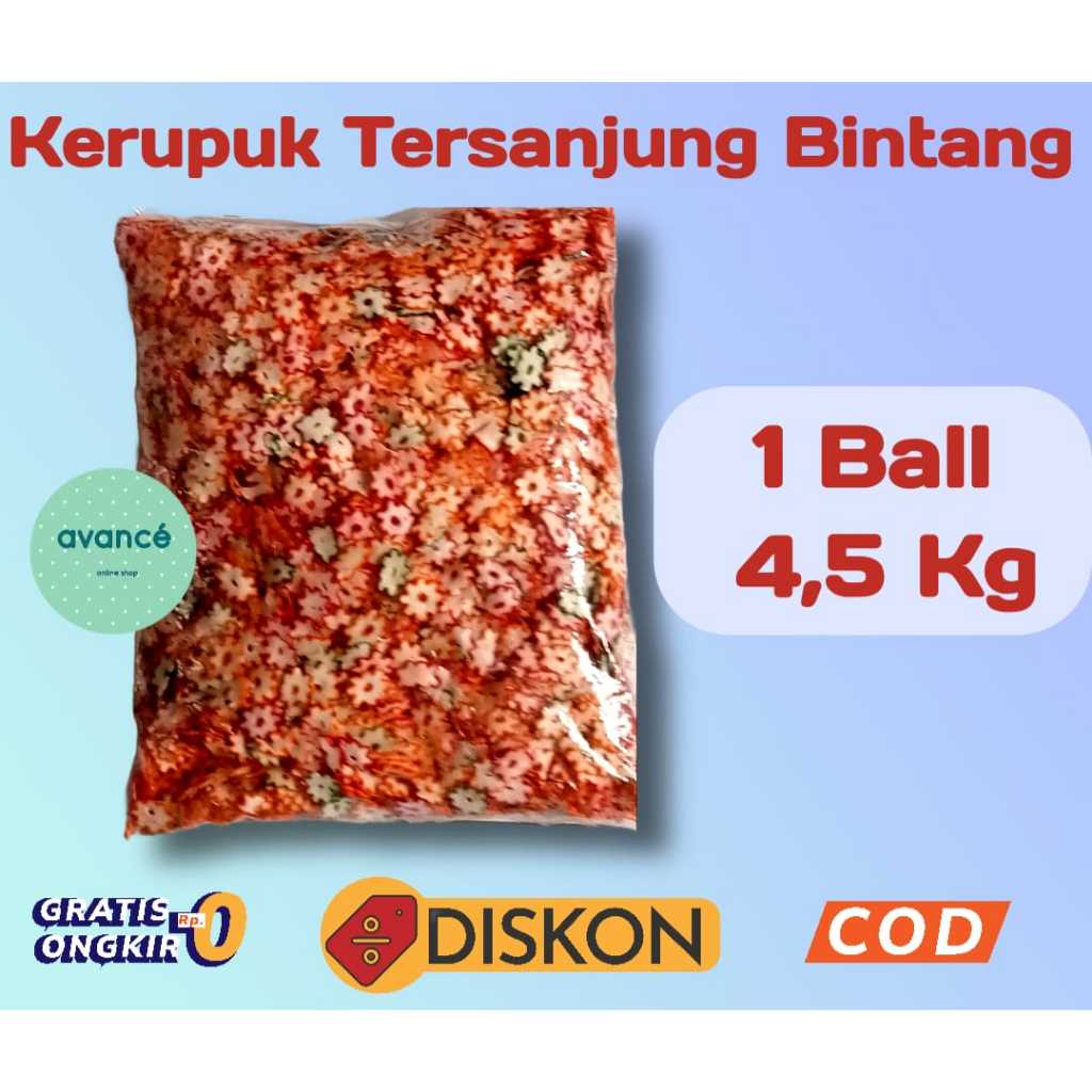 

Kerupuk Bintang / Tersanjung Warna Warni Mentah 1 Ball (4.5 Kg)