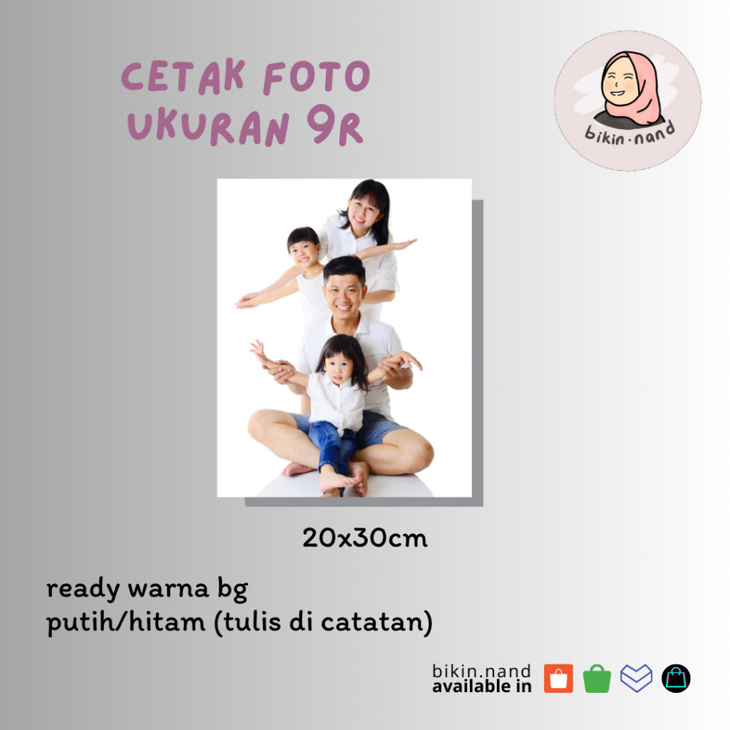 

CETAK FOTO 9R (20,3 x 30,5 cm) - TANPA MINIMUM PEMESANAN - Murah PROSES KILAT Berkualitas