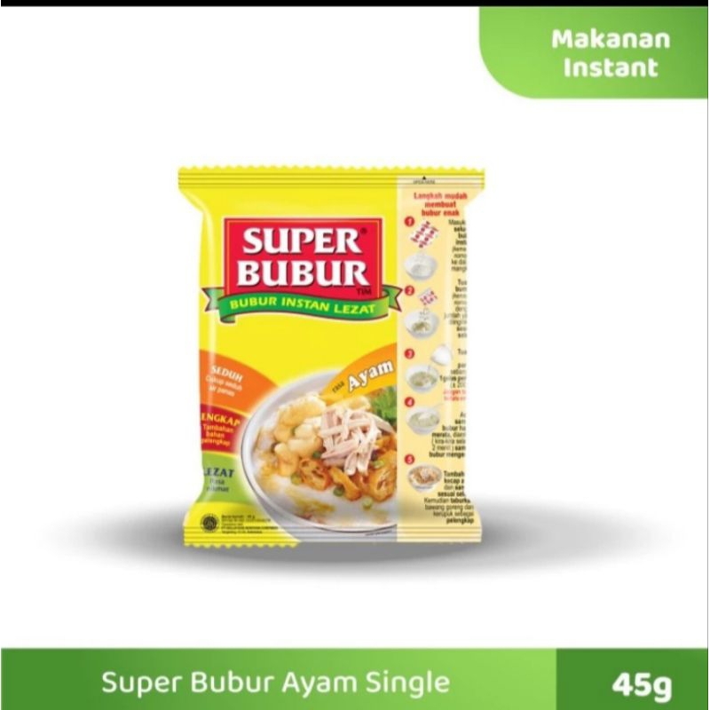 

Super Bubur Bubur Instan Rasa Ayam 1 Renceng isi 5 Sachet