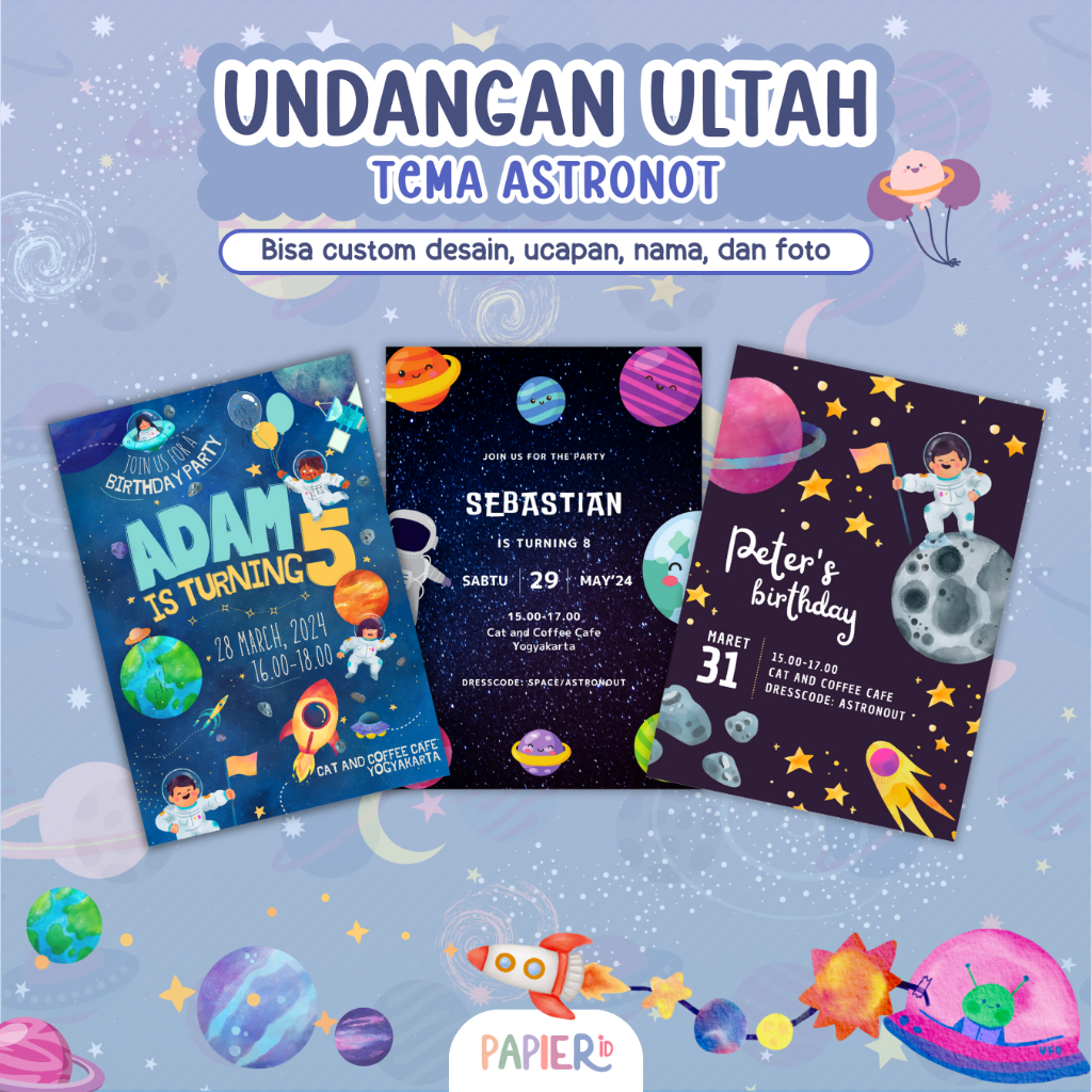 Kartu Undangan Ultah | Kartu Undangan Ulang Tahun | Undangan Ultah | Sticker Undangan Ultah Anak Lak