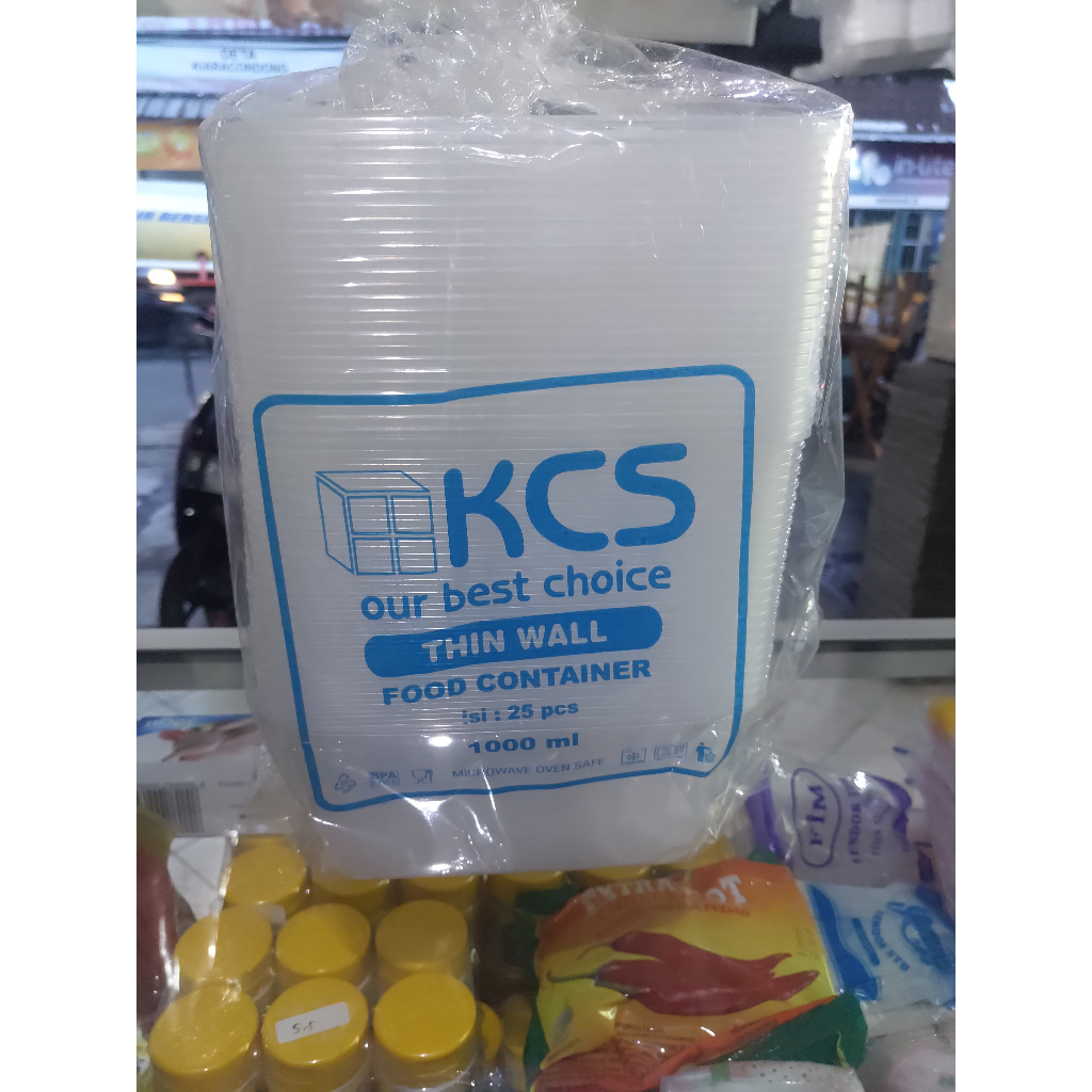 THINWALL KCS 1000ML KONTAINER PLASTIK WADAH MAKANAN KOTAK PERSEGI 1000ML
