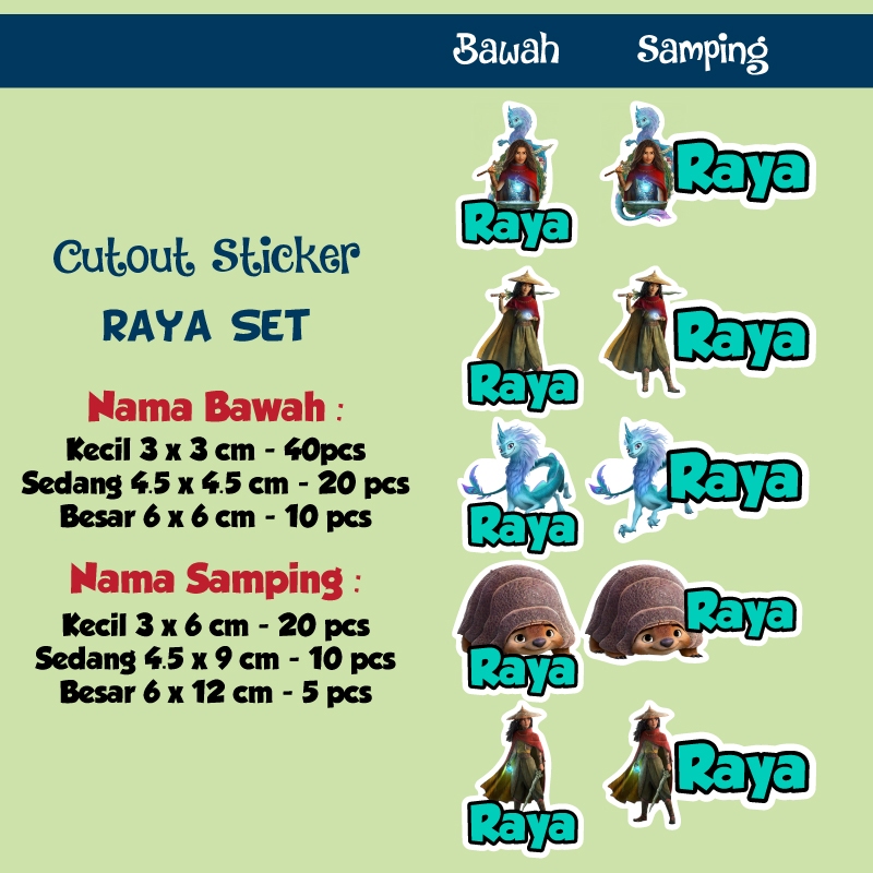 

sticker nama cutout raya