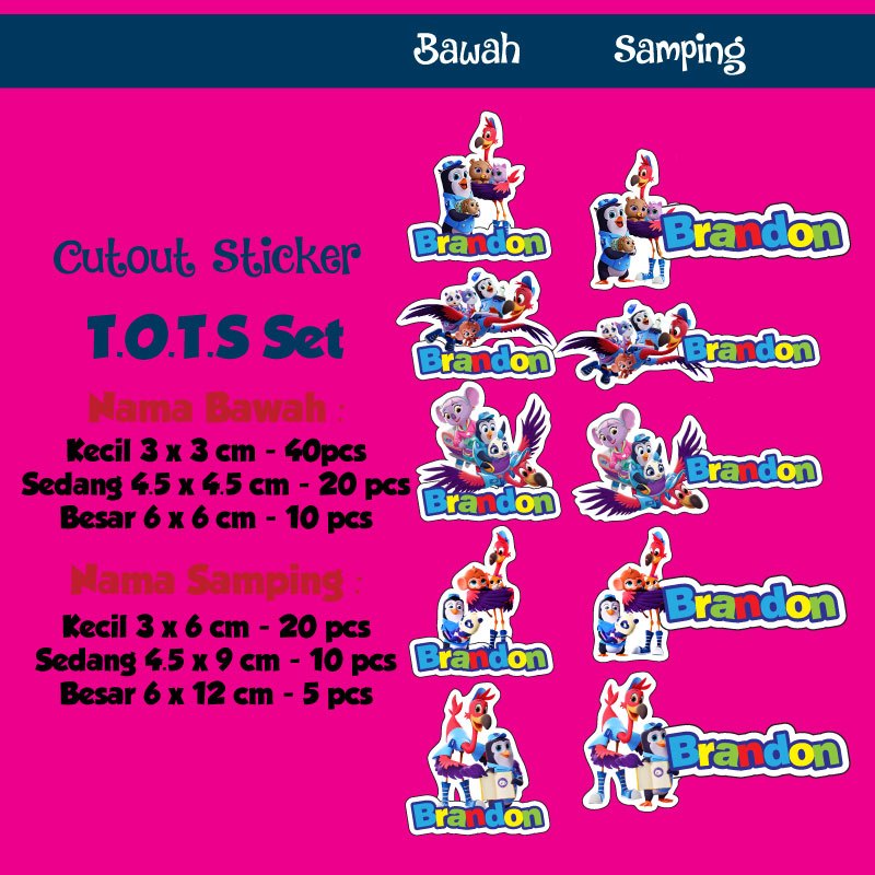 

sticker nama cutout tots