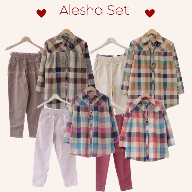 erotsy - ALESHA SET • SETELAN WANITA PANJANG SET MUSLIM  SETELAN KOTAK JUMBO HIJAB OUTFIT SETELAN TE