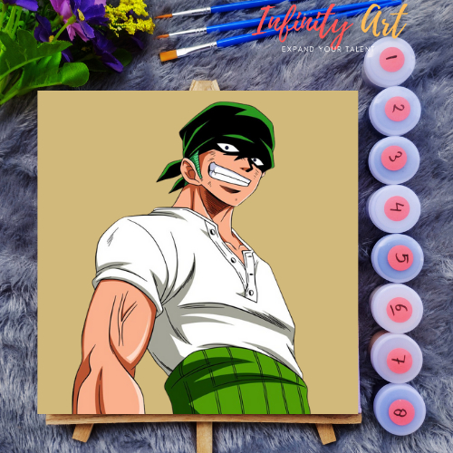 

HJK Paint by Number [ One Piece ] Roronoa Zoro Topi Jerami Paint By Number Anime 20x20cm Paint by