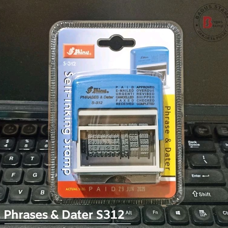 

Stempel Tanggalan Shiny S312 S 312 / S-312 ( Self Ink ) Phrases & Dater Stamp