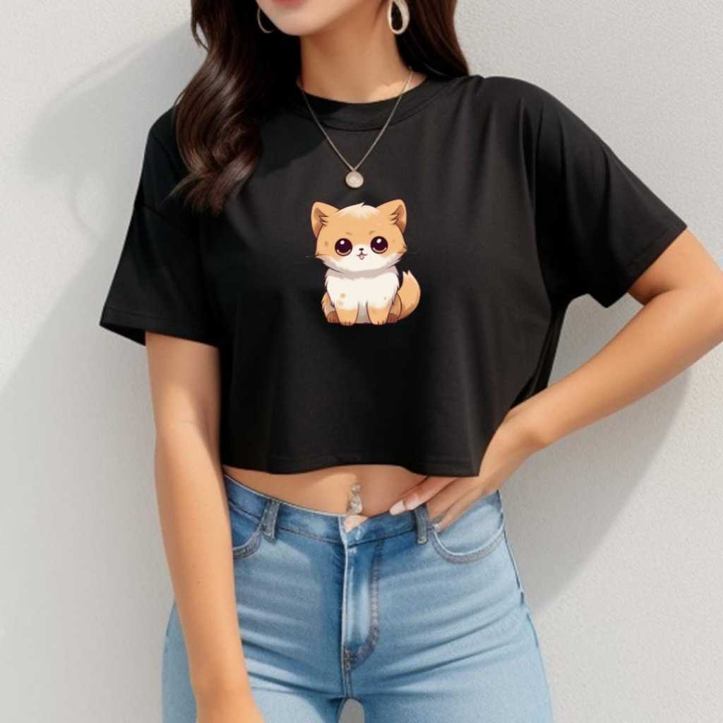 KAOS CROP TEE PAKAIAN WANITA CROP TOP DT28 ATASAN CEWEK ABG REMAJA DEWASA ALA KOREA STYLE KOREAN TER