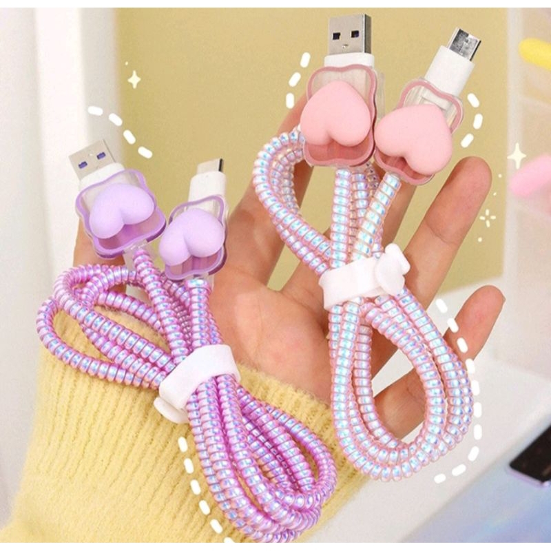 PELINDUNG KABEL CHARGER MOTIF KARAKTER CABLE BITE PROTECTOR CASAN type c mikro lightning