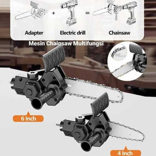 Mesin Chainsaw Mini Mesin Gergaji Adaptor Konverter Bor Gergaji Abs