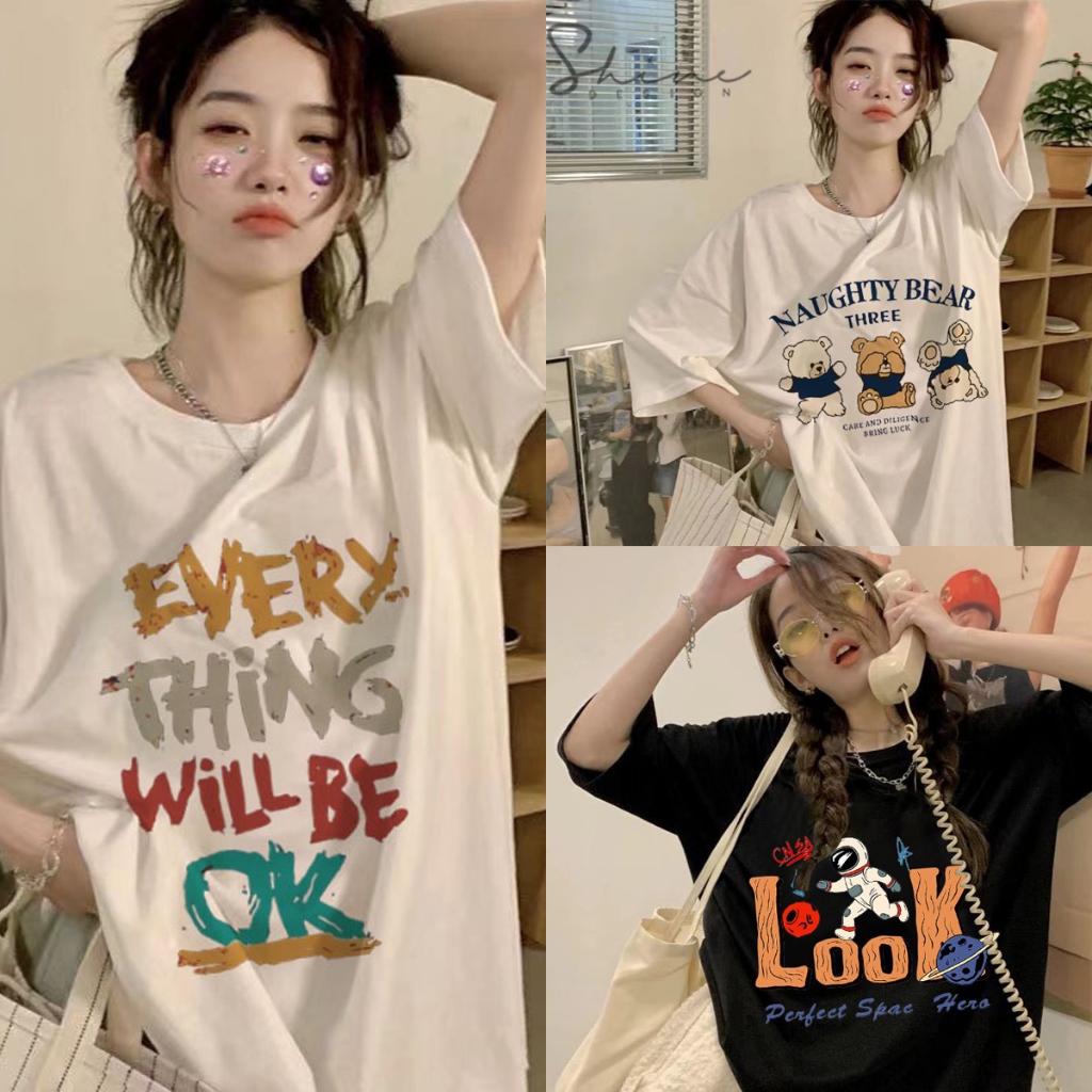 Kaos Atasan Wanita Lengan Pendek//T-shirt Baju Cewe Oversize //T-shirt Baju Wanita Kekinian