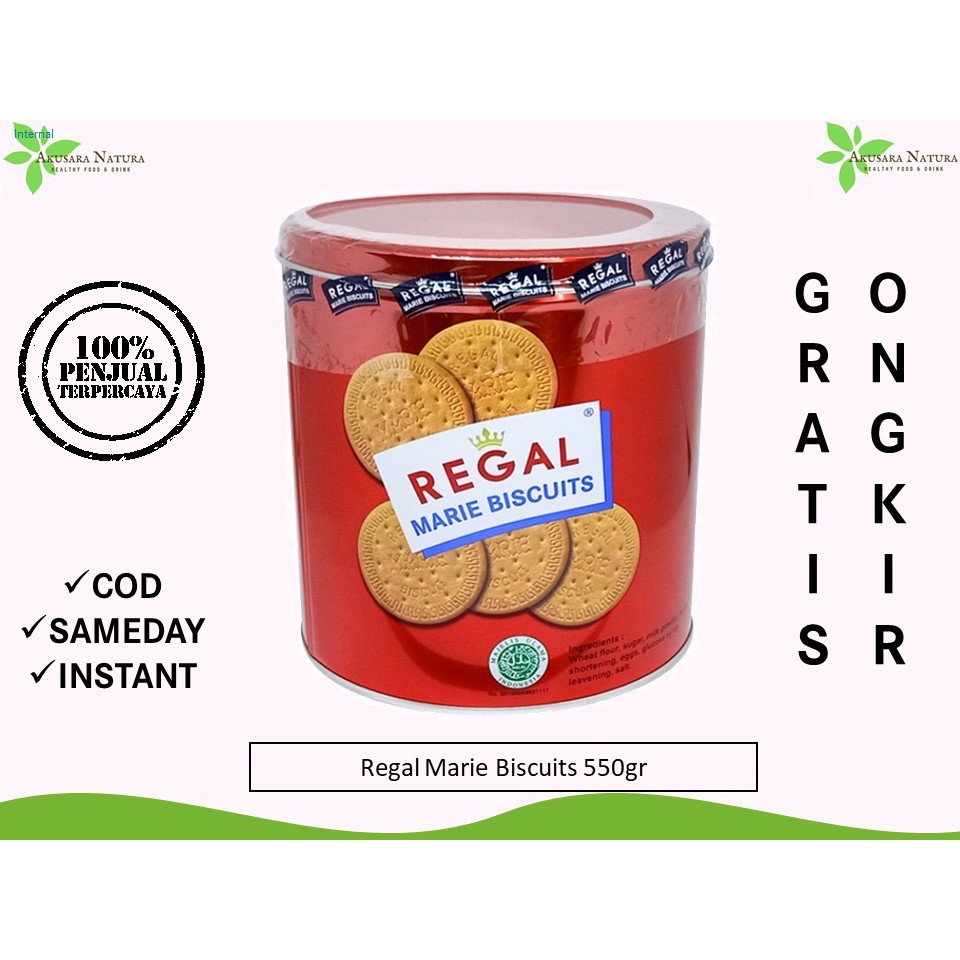 

REGAL MARIE KALENG 550 GRAM - CEMILAN BISKUIT TINGGI PROTEIN [BISA COD | SAMEDAY | INSTANT]