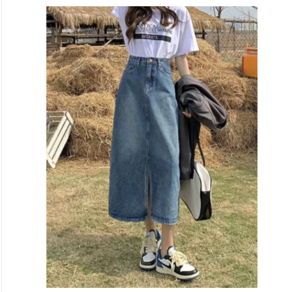 Rok Denim Korea Baru Rok Rok Panjang Korea Rok Terpisah