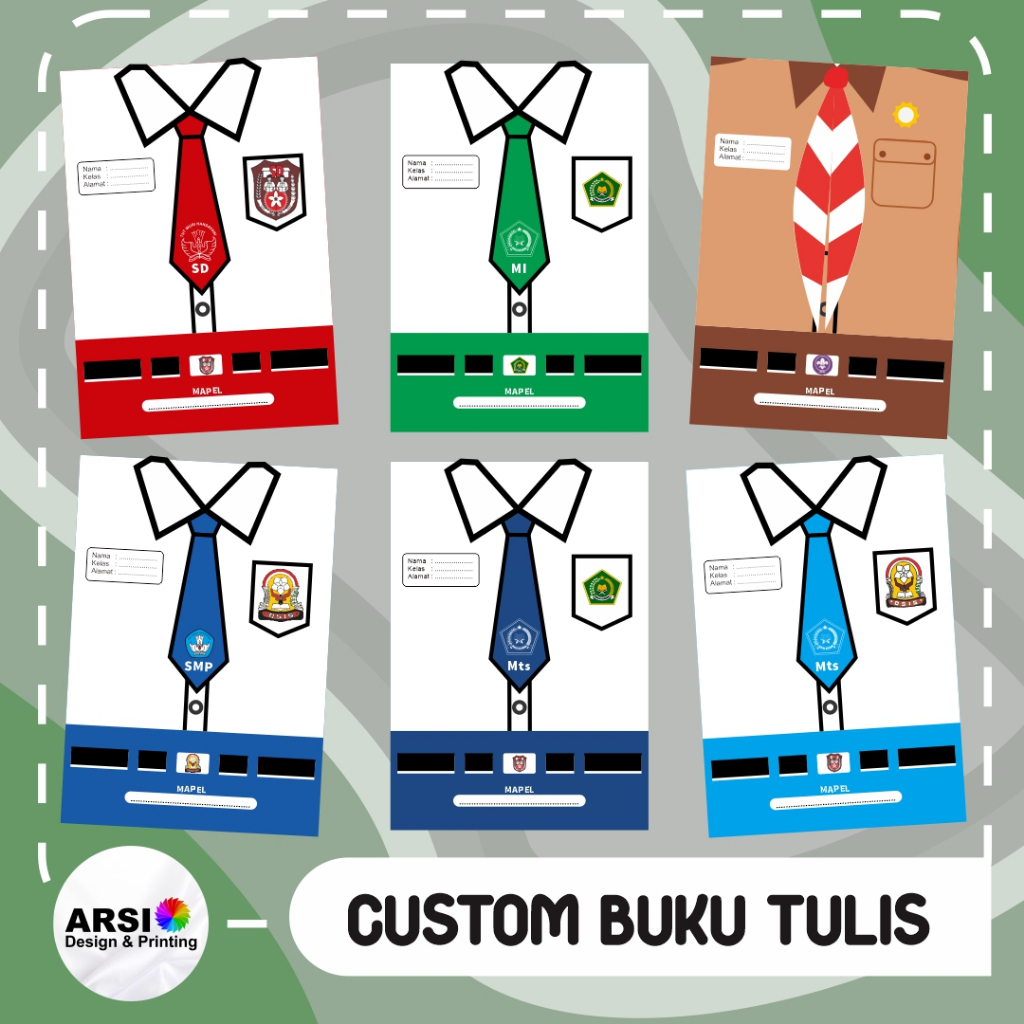 

CUSTOM BUKU TULIS SD BUKU TULIS SMP BUKU TULIS SMA BUKU TULIS MTs BUKU TULIS MADRASAH ALIYAH BUKU TULIS SMK MOTIF SERAGAM SEKOLAH BISA PAKAI NAMA DAN FOTO KITA