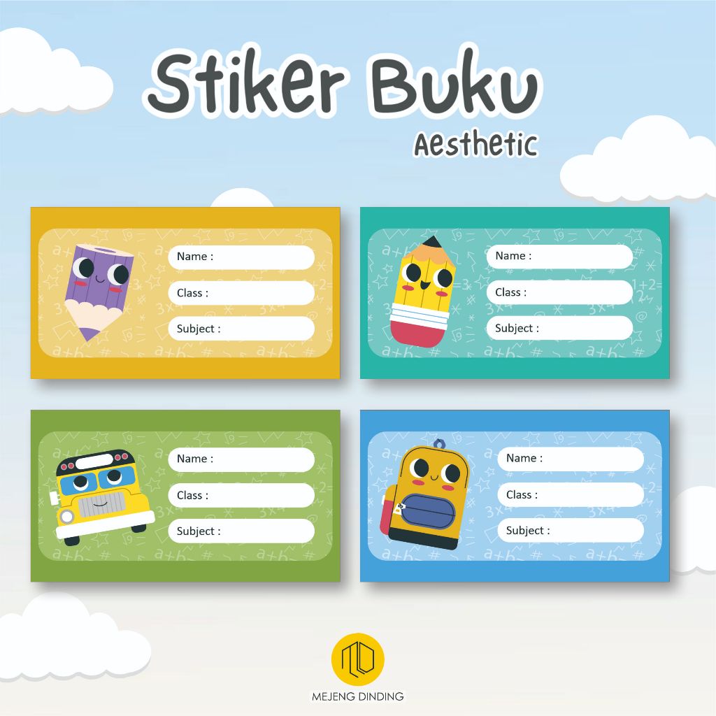 ( 30 PCS ) STIKER LABEL BUKU / LABEL BUKU / STIKER / LABEL NAMA / STIKER BUKU AESTHETIC / STIKER NAM