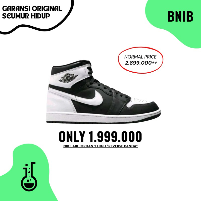 (PROMO EID)Nike Air Jordan 1 High Reverse Panda BNIB ORIGINAL