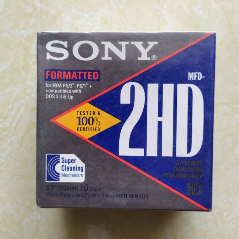 disket komputer jadul lawas langka merk SONY 2HD masih baru dan segel