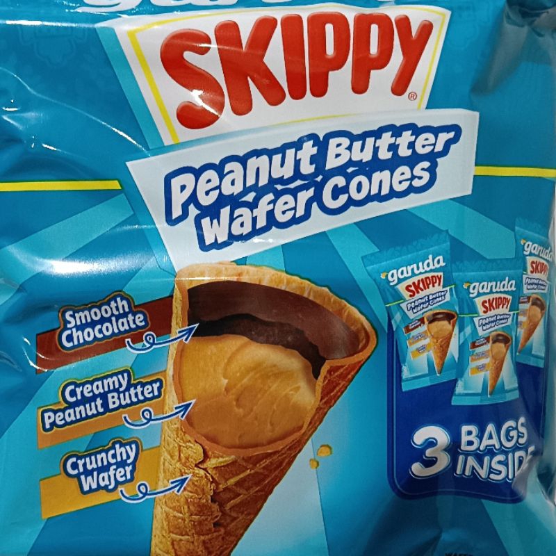 

SKIPPY PEANUT BUTTER WAFER CONES - 3 BUNGKUS @ 15 GRAM