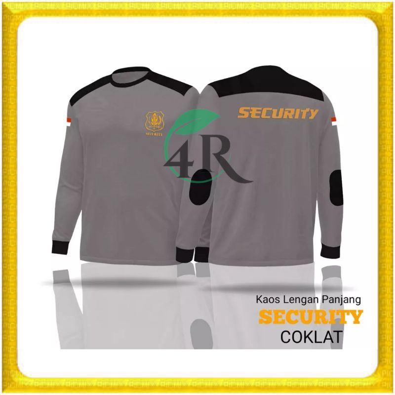Kaos satpam terbaru Coklat Panjang 2021 Baju Seragam Security Petugas Keamanan Cokelat Lengan Panjan