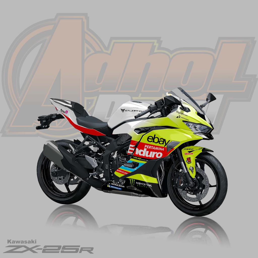 Stiker Decal ZX-25R Livery Moto GP Pertamina Enduro VR 46 Racing Team