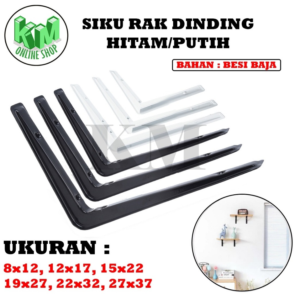 Siku Rak Dinding Besi Model Kotak Siku Bracket Rak Buku Tembok Siku L Penyangga Ambalan Penyimpanan 