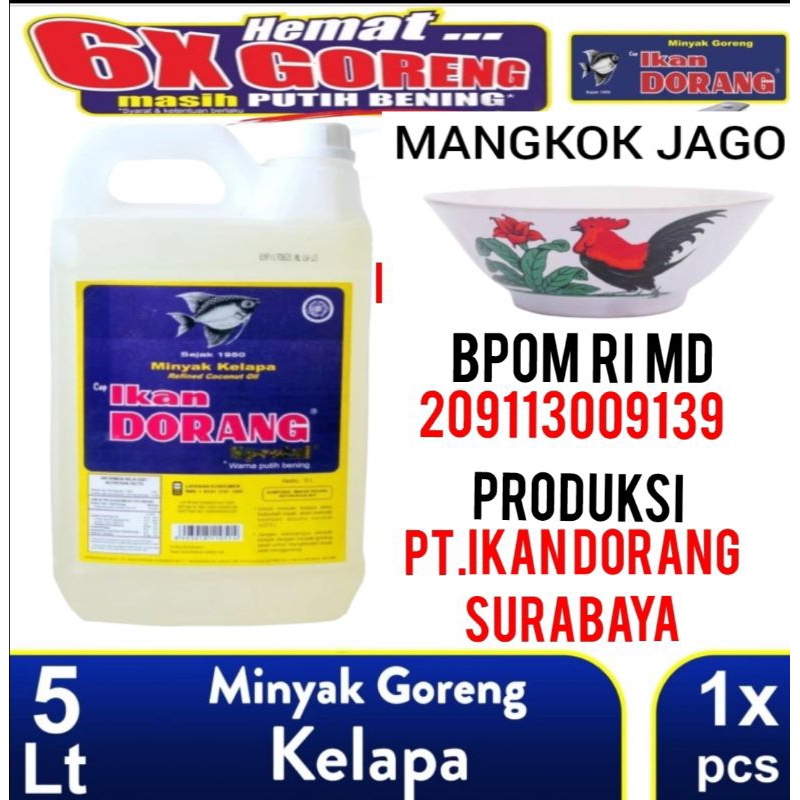 

MINYAK GORENG KELAPA COCONUT OIL CAP IKAN DORANG 5 LITER