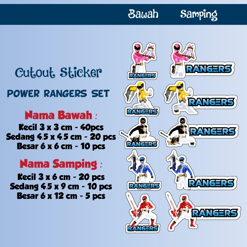 

sticker nama cutout power rangers