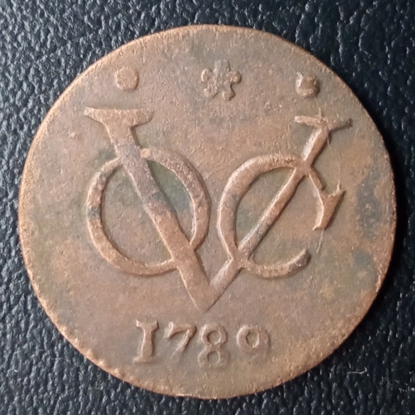 Koin Kuno VOC 1 Duit West Friesland bunga tahun 1789 koin zaman belanda