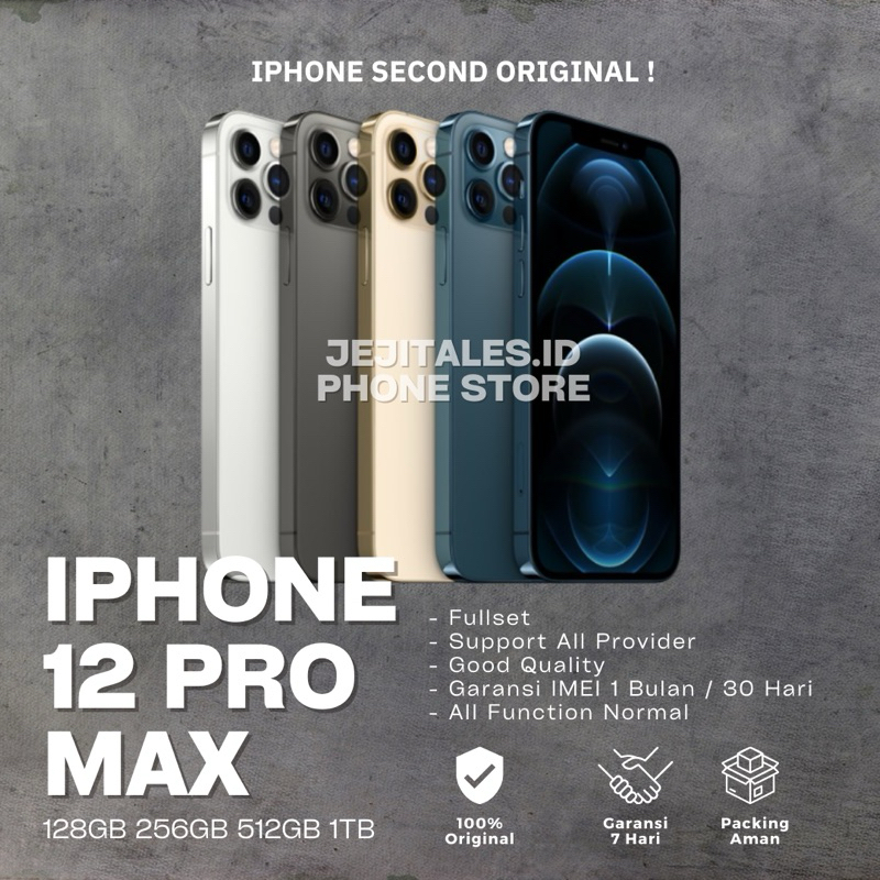 Iphone 12 Pro Max 128GB/256GB/512GB Second Bekas Original Fullset