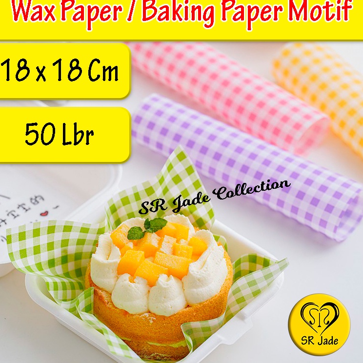 rc 5 Lbr Kertas Alas Bento Cake Roti Nasi Kue Kertas Gorengan Baking Paper Motif Wax Paper