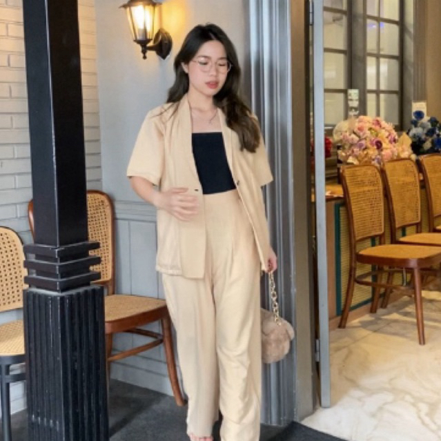 [SALE LAST STOCK 139K] Alice Blazer Set (Blazer and Pants/Setelan Blazer Wanita/Kulot/Celana Kulot W
