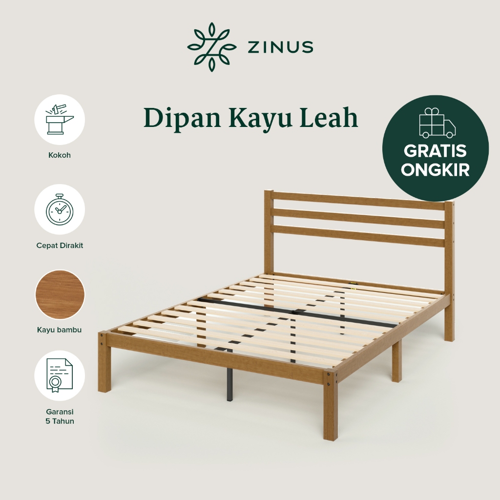 Dipan Tempat Tidur Kayu Zinus Leah Gratis Ongkir