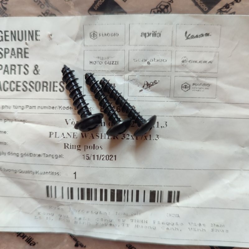 Baut Batok Kepala Vespa LX S Set Original Piaggio