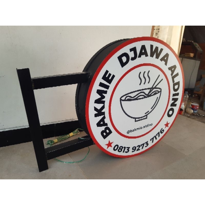 Neon Box Bulat 1 sisi | Neon Box Led Akrilik | Logo Usaha Akrilik Led Custom