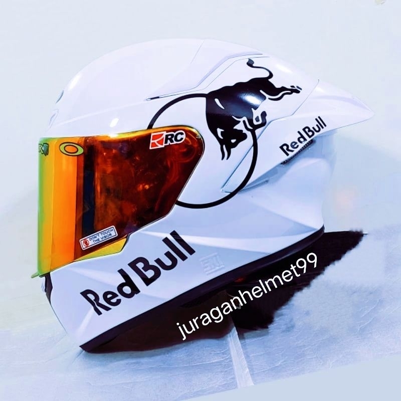 HELM FULL FACE TT COURSE MLA WHITE Red Bull