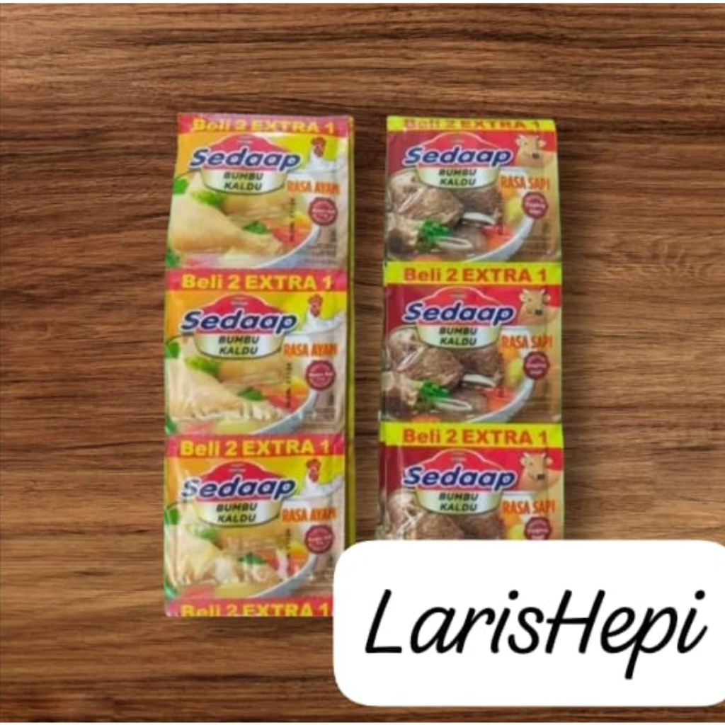 

®LARISHEPI® SEDAP | SEDAAP Bumbu Kaldu Bubuk Ayam / Sapi 18 sachets | Renceng