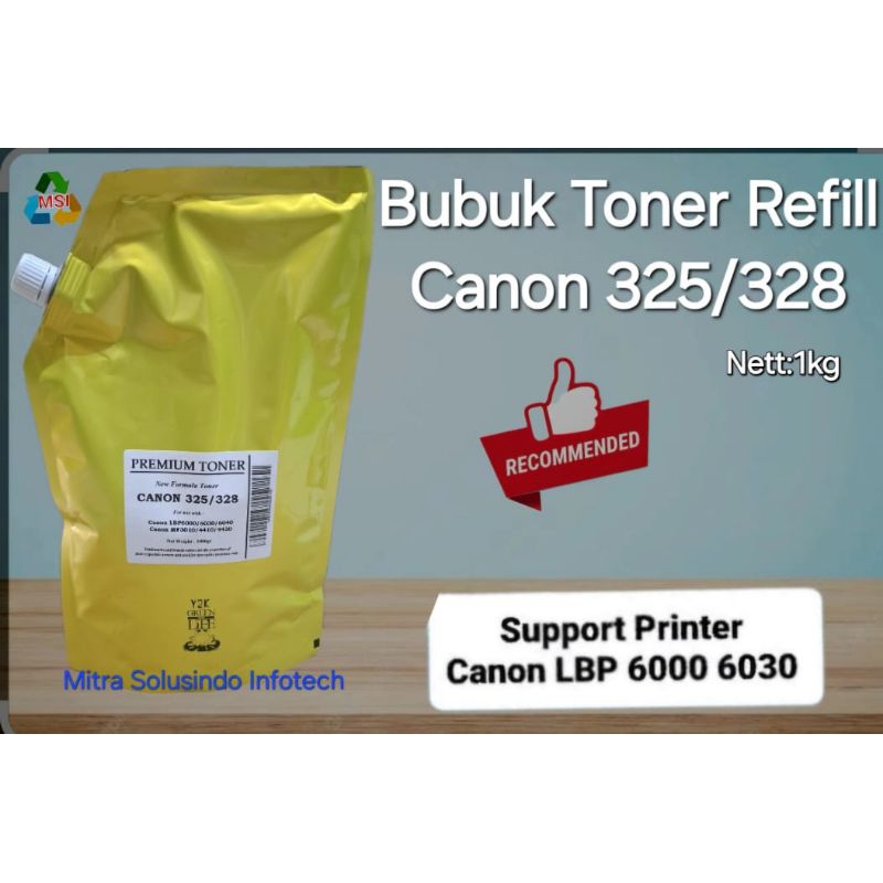 1kg Serbuk Bubuk Toner Refill Canon 325 328 LBP 6000 6030