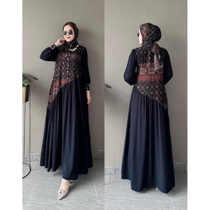 *ADELA DRESS SET HIJAB SEGI EMPAT*