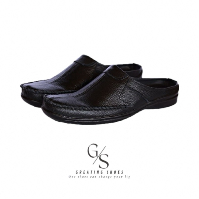 sepatu sandal bustong pria kulit sapi asli