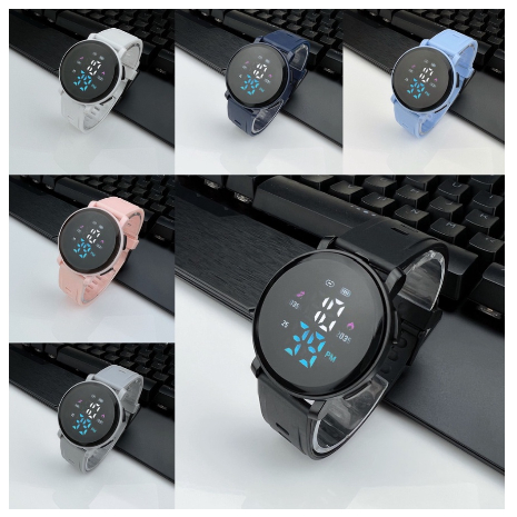 AHS - JAM TANGAN WANITA PRIA DIGITAL RUBBER BULAT LED WATCH
