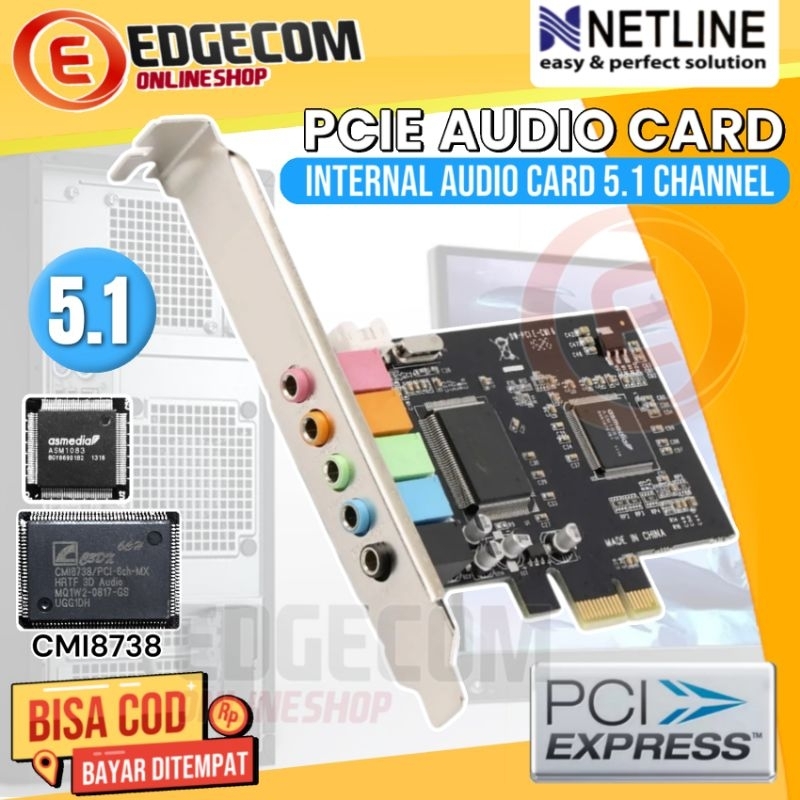 PCIE X1 Internal Audio Soundcard 5.1 CH CMI8738 PCI-E PCI EXPRESS SOUND CARD