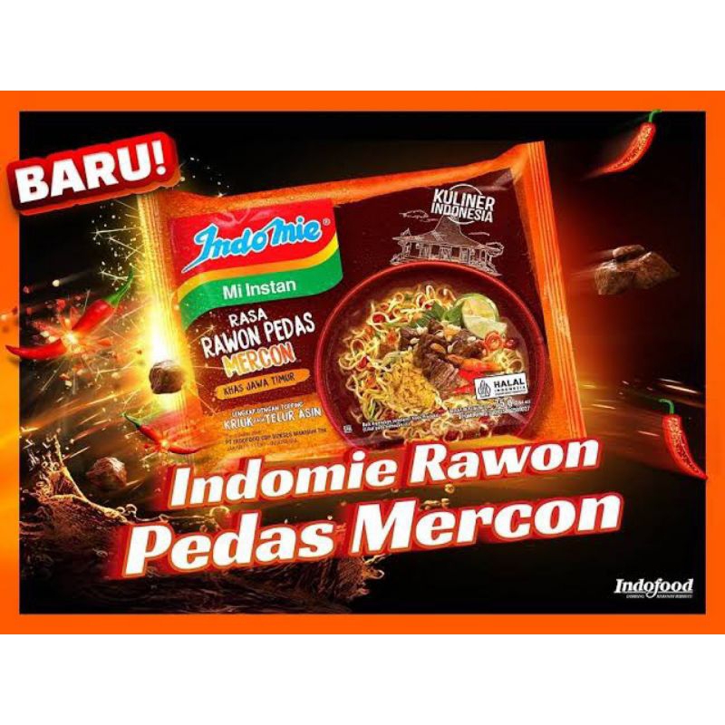 

Indomie Mie Instant Rawon Pedas Mercon 75 Gram