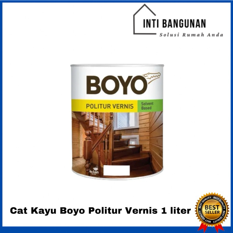 Cat Boyo Politur Vernis 1 liter Avian Solvent Based Kayu Kursi Meja Pintu Rumah