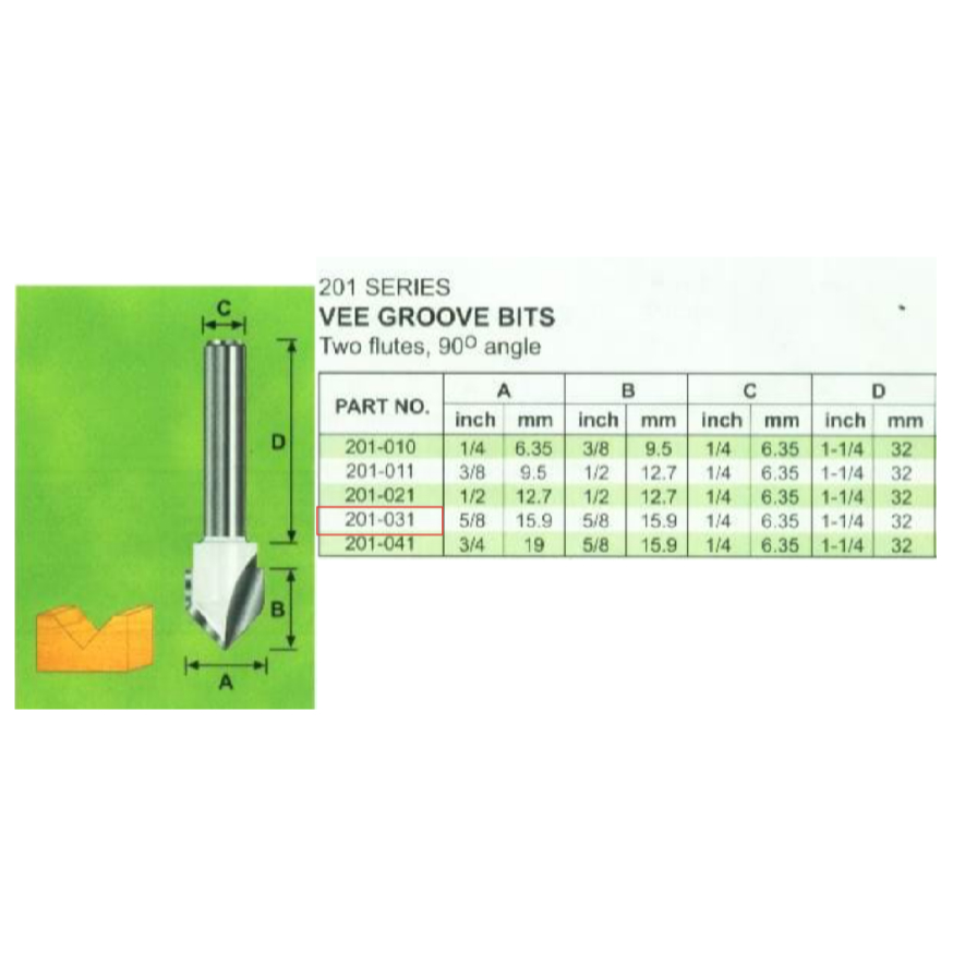 KNK VEE GROVING 201-031 / Mata Router Mata Profil