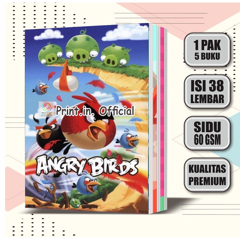 

Buku Tulis Anak Custom Anggry Bird 38 Lembar / Buku Tulis Sekolah