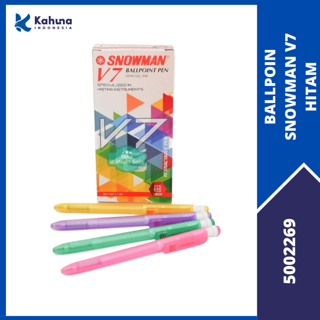 

BALLPOINT / PULPEN / BOLPOIN SNOWMAN V-7 HITAM MURAH 1 PACK [5002269]