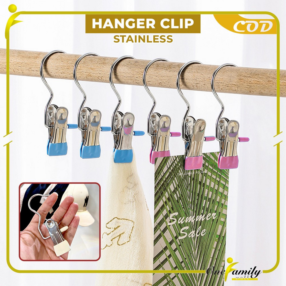 ONE-C1052 Jepit Gantungan Jemuran Mini Serbaguna Gantungan Baju Jepit Besi / Pants Hanger Clip Stain