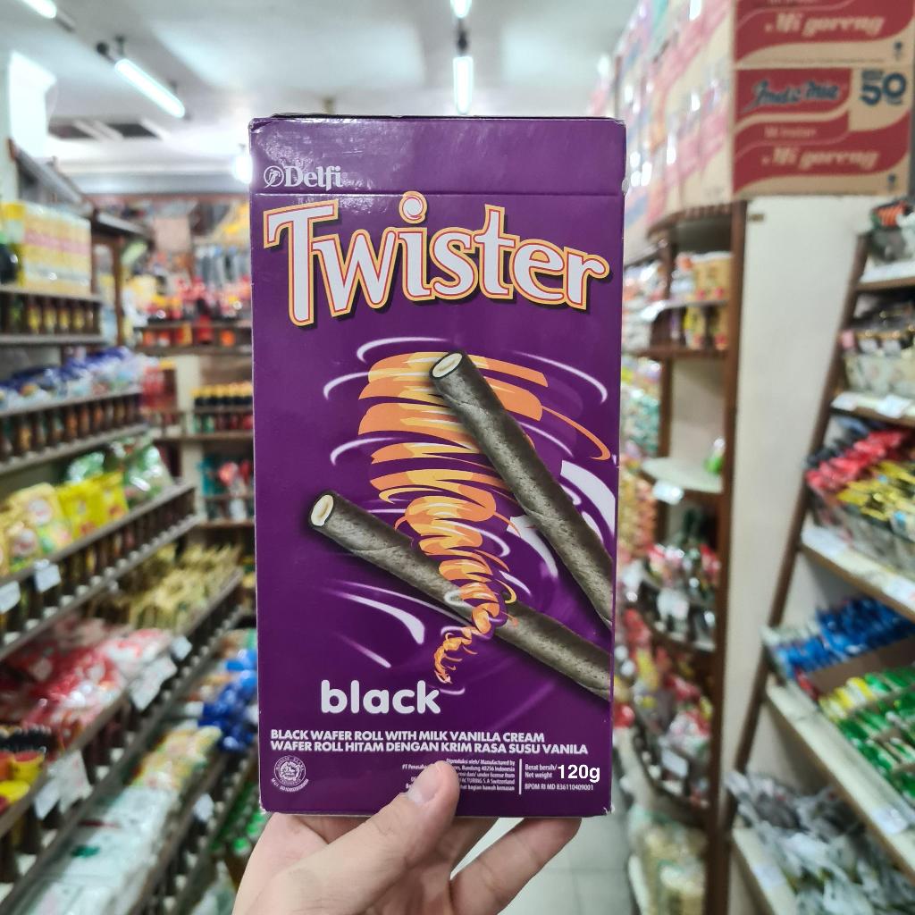 

DELFI TWISTER BLACK WAFER ROLL VANILLA CREAM 120 g / DELFI TWISTER CHOCO WAFER ROLL COKELAT 120 g