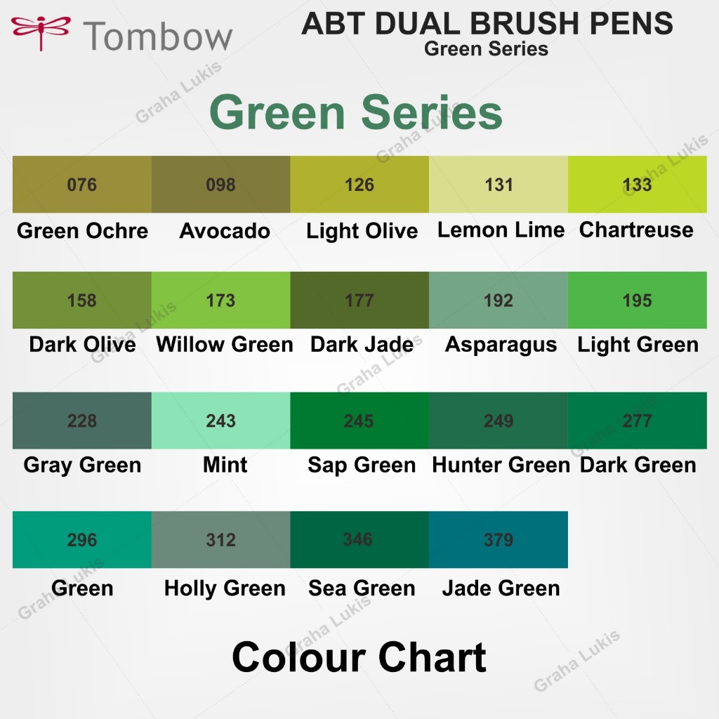 

Tombow ABT Dual Brush Pens Green Series