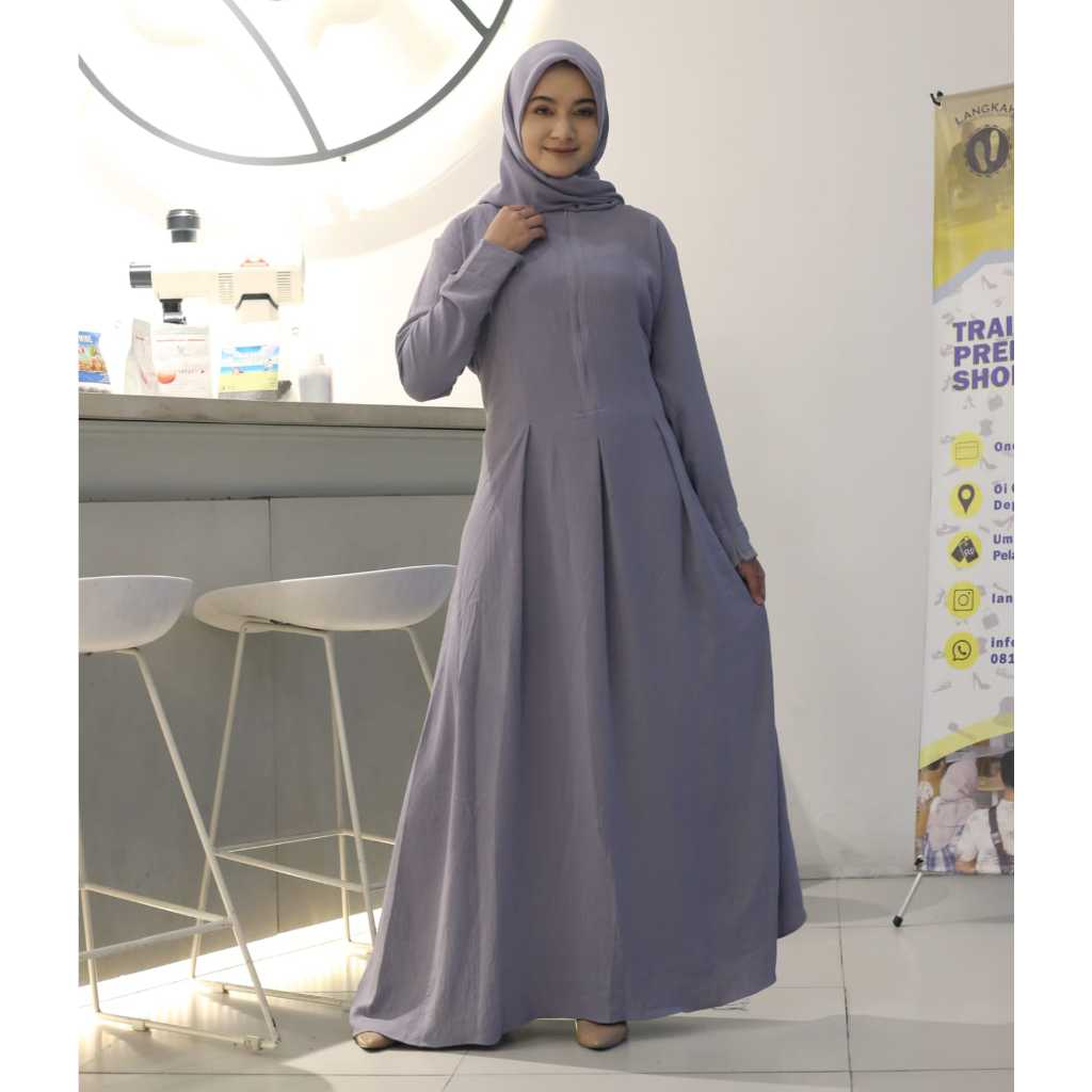 Gamis Airflow Busui Dengan Motif Polos Dan Warna Yang Cantik/Gamis wanita Modern